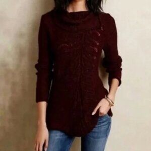 Moth Women's Cowl Neck Sweater in Deep Burgundy
